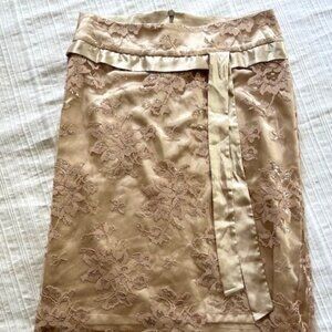 Arden B Lace Skirt Gold